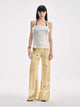 Retro Ink-Splashed Silk Flared Casual Pants "Gilded Age"