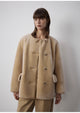 "Retro Time" Merino women's winter short round neck sheepskin jacket