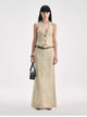 Retro Linen V-neck Halter Vest and Fishtail Hip Skirt Set"Old Money Weekly"