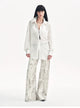 "Ideal Spring Day" Jacquard Hollow Drop Shoulder Shirt Summer