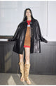 Limited Edition Waxed Goat Leather/Retro Casual Lapel Mid-Length Leather Jacket “Notting Hill Diary”