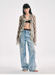 "Fashion Archive" Retro Plaid Light Gauze Cool Slim Shirt