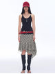 Tencel acetate plaid irregular A-line skirt"Full-level ballet"