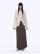 Silver Stripe Trumpet Sleeve Linen Cropped Shirt"Anonymous Letter"