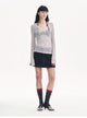 "Spring Old Dream" Loose and versatile slightly hollow V-neck straight shoulder top