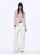 "Long Island Vacation" wool blend V-neck straight shoulder knitted cardigan spring