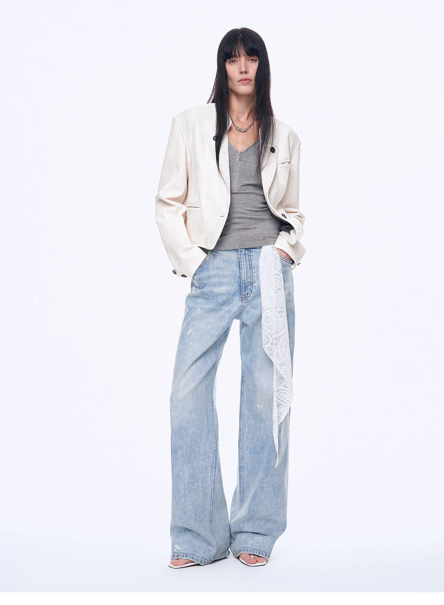 Distressed dirty dyed Tencel cotton jeans"Art Journey"