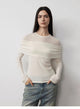 Personalized layered Tencel wool fake two-piece splicing one-shoulder versatile knitted top"Modern Tricks"