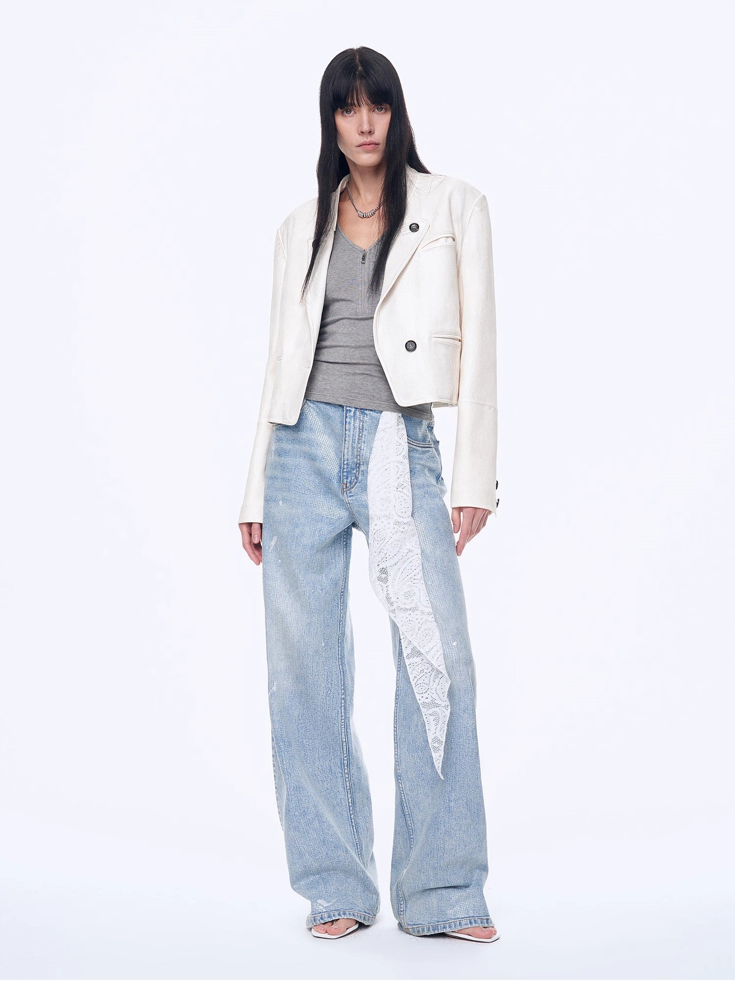 Distressed dirty dyed Tencel cotton jeans"Art Journey"