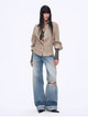 "Refreshing West Coast" Straight-Cut Selvedge Jeans with Smudged & Splashed Ink Detailing