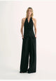 Classic old money style cool feeling silk linen halterneck sleeveless short vest women's top