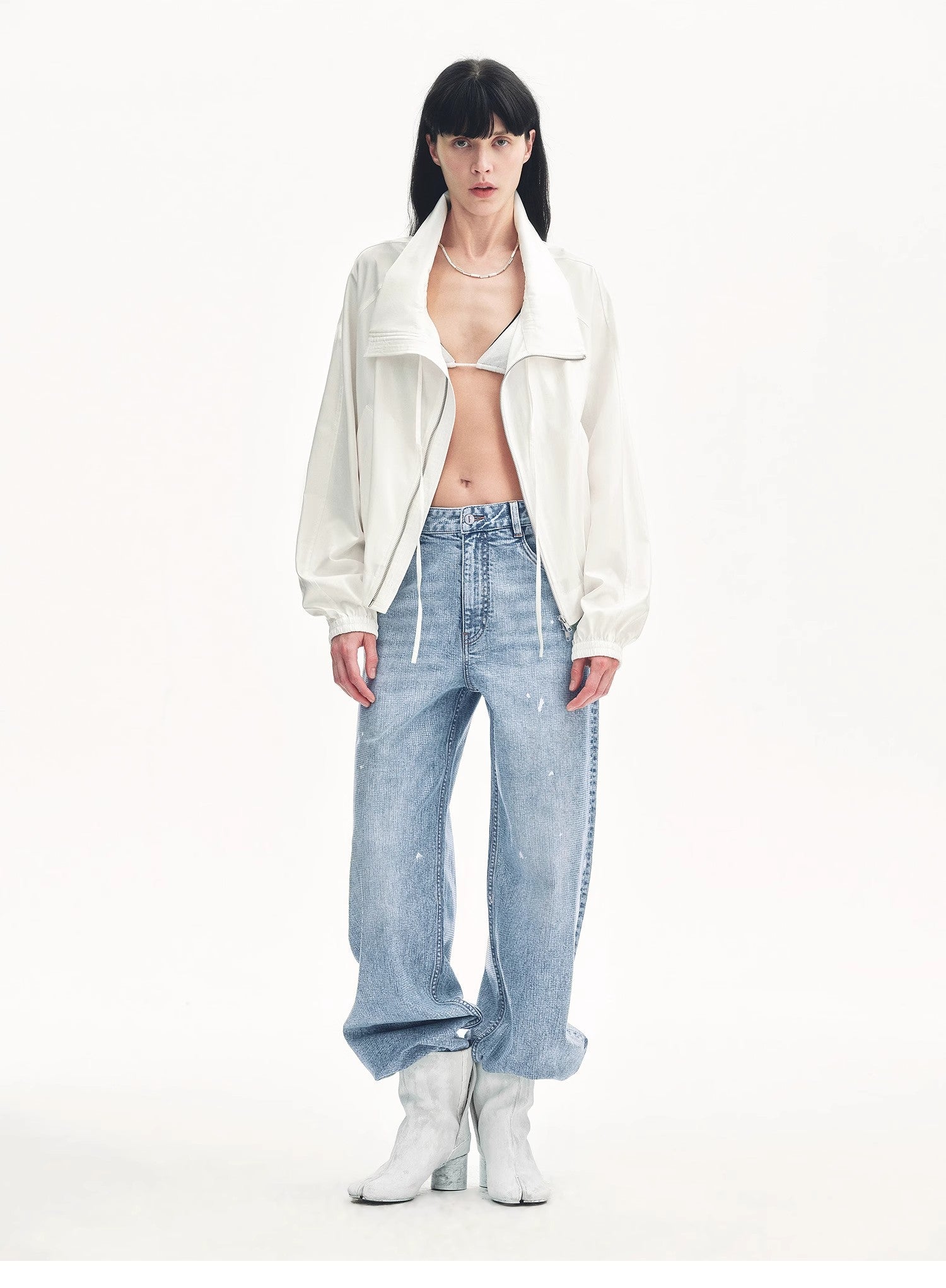 Distressed dirty dyed Tencel cotton jeans"Art Journey"