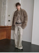 "Autumn Basel" imported Tuscan sheepskin half-roll short casual fur coat