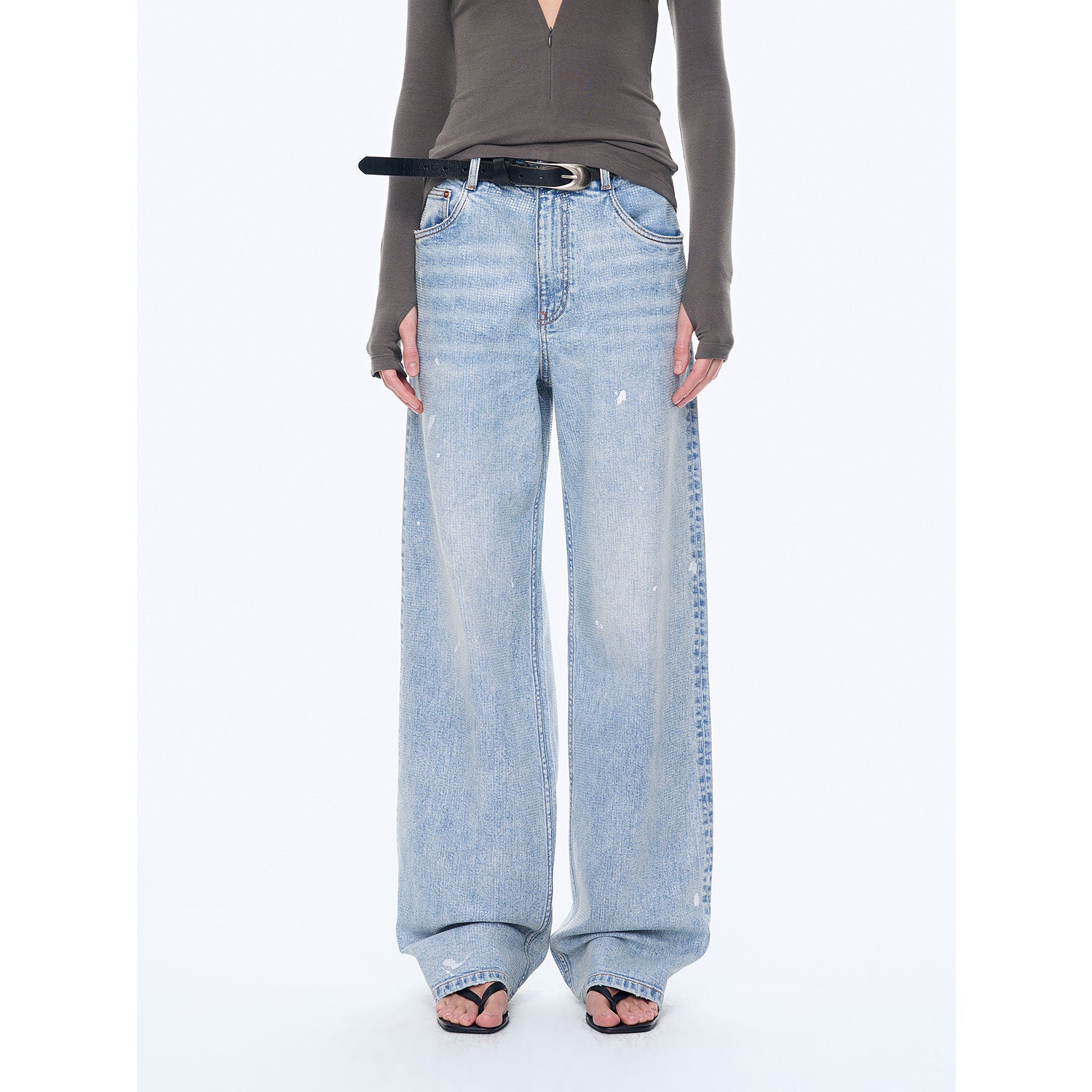 Distressed dirty dyed Tencel cotton jeans"Art Journey"