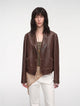New Zealand imported waxed sheepskin distressed short leather jacket "Vintage Old Stories"