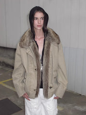 Firelady Fur Women's Goose Down Fur Parka with Detachable Raccoon Fur Hood“Hearthside Simmer”