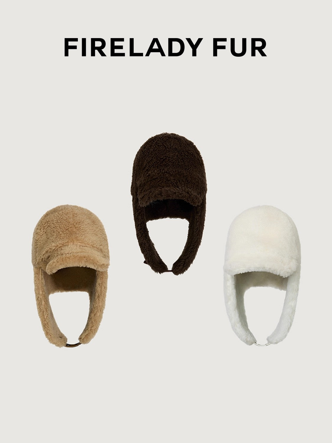 Firelady Fur fur hat with a high-quality feel, three colors of soft, fluffy, rice-grain wool for a warm and cozy look
