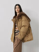 Street Badge fox fur large lapel down Parka Jacket