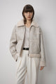 "Makino's Fun" Lapel Wool Artificial Compound Leather Short Style Shearling Jacket