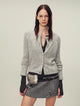 Original heavy paisley embroidery alpaca blend knitted cardigan for women "Spring Love Poem"