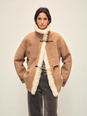Firelady Fur Women‘s Shearling Jacket with Italian Tuscan Curly Wool Suede Collar“Glam Belle”