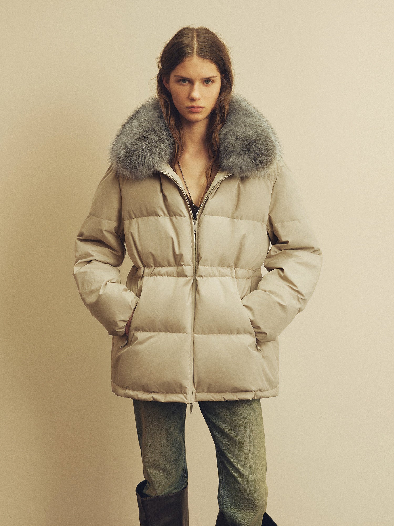 Firelady Fur Women's Fur-Trim Down Parka | Detachable Fox Fur Hood & 90% White Goose Down Fill“Frost Wild”