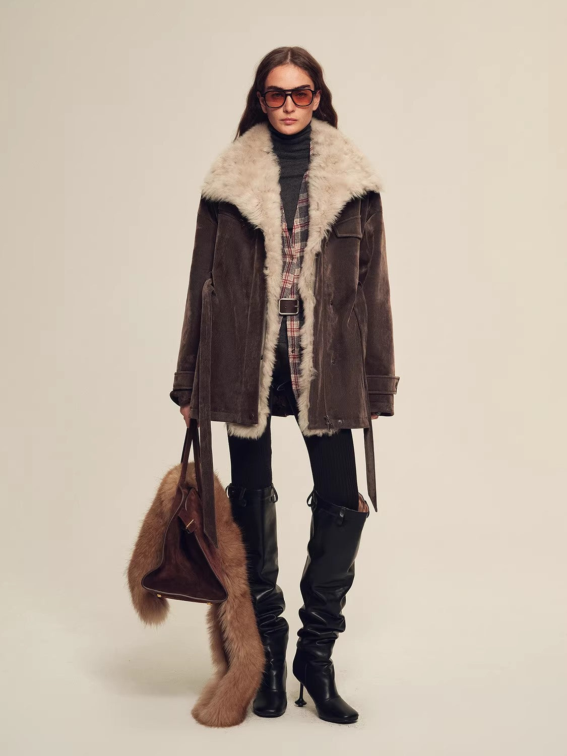 Firelady Fur Women's Goose Down Parka with Detachable Toscana Shearling Collar "Glacier Traveler"