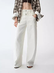 "Weiss Love Letter" Old Money Style Linen Cut Scimitar Pants