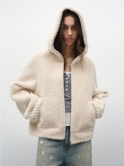 Bad boy hooded merino sheepskin jacket