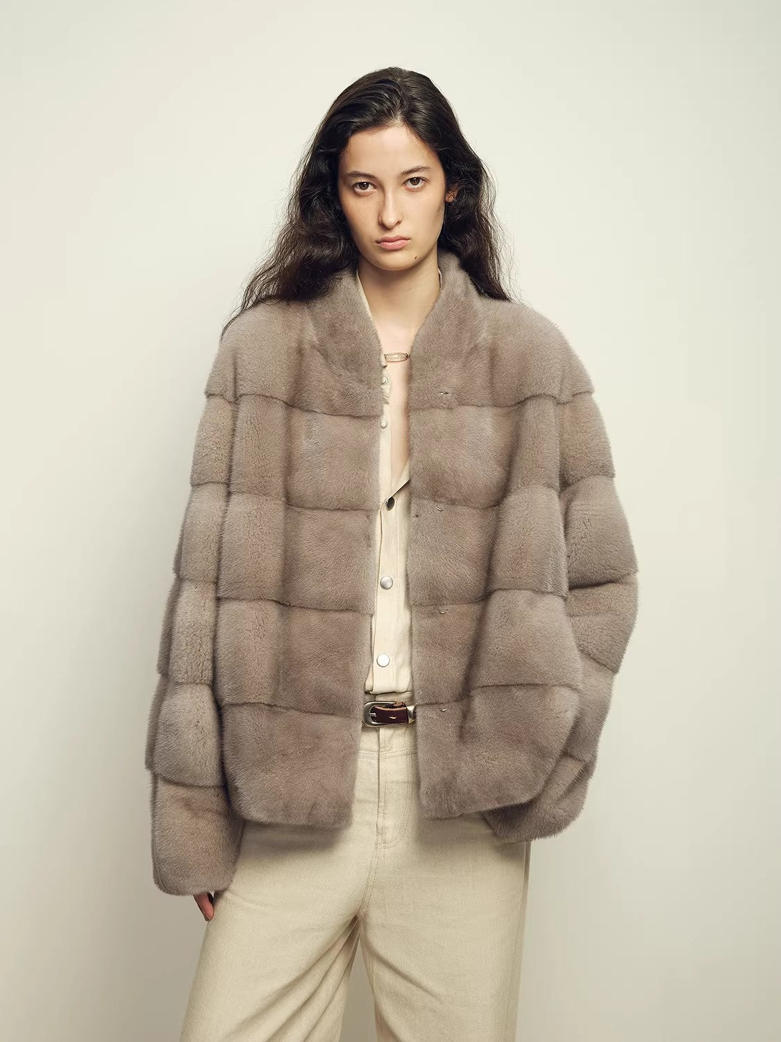 Fireladyfur Women's Purple Label Mink Coat | Horizontal Spine Tailoring | Mink Fur Outerwear“Legacy Mink”