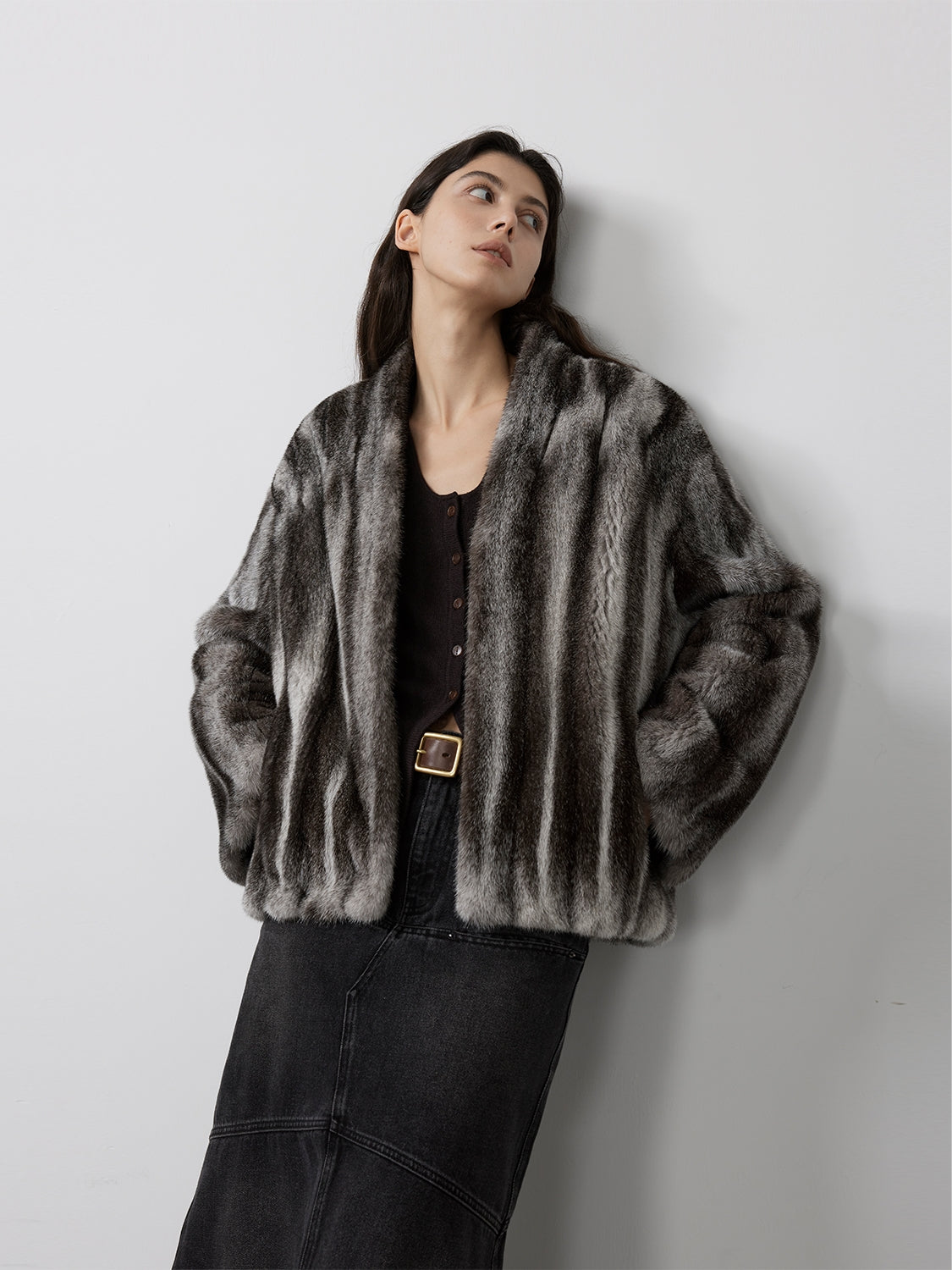 Star Rain Mink Collector's Edition V-Neck Full Draw Mink Coat