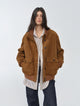 Vintage imported suede sheepskin leather ribbed patchwork jacket "Spring Whisper"