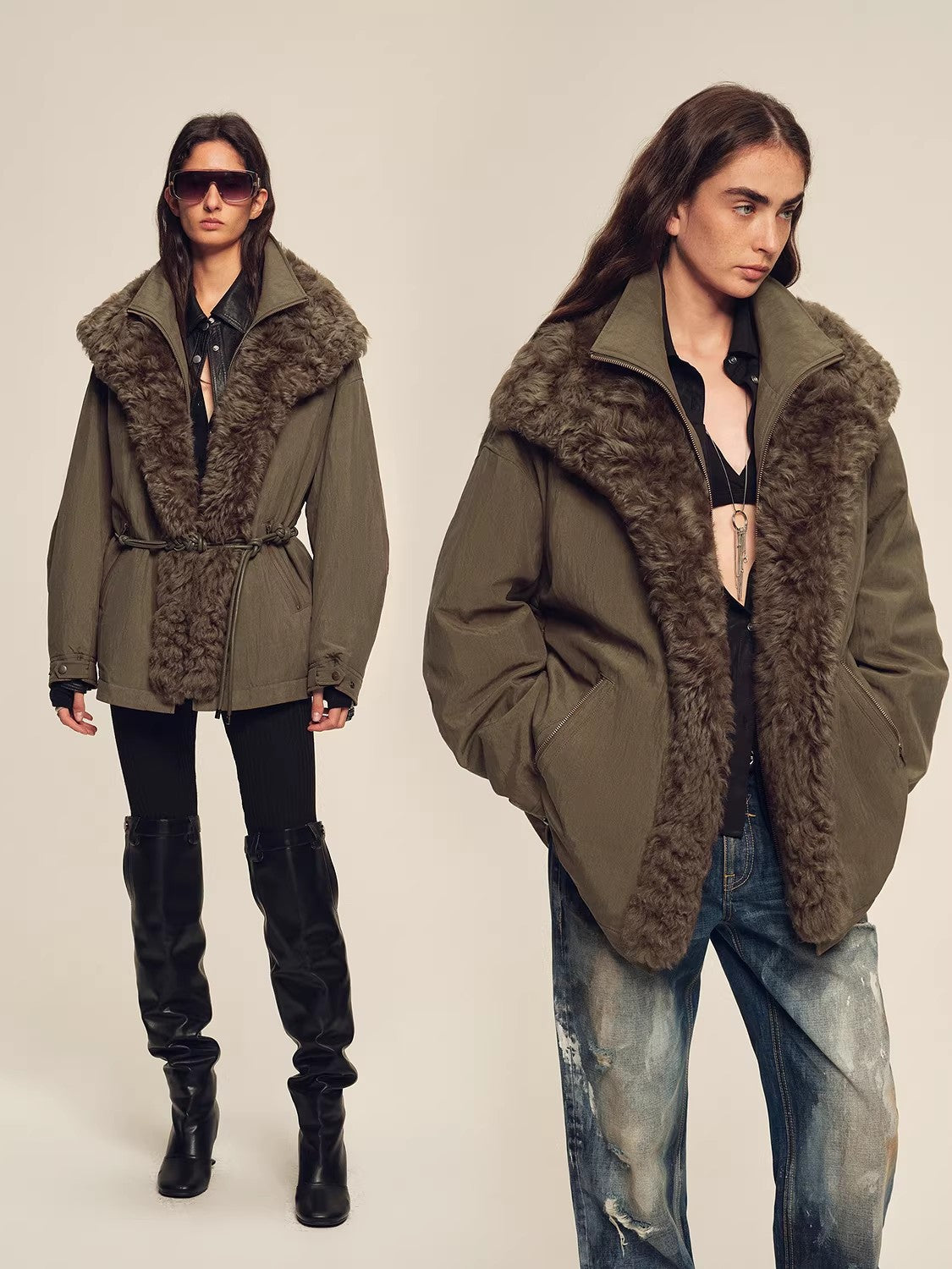 Firelady Fur Women's Detachable Toscana Shearling-Lined Parka Jacket "The Wizard of Oz"