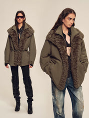 Firelady Fur Women's Detachable Toscana Shearling-Lined Parka Jacket "The Wizard of Oz"