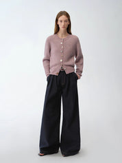 "Street Style" Vintage Handmade Lycra Stretch Jeans Wide Leg Loose Trousers Women Spring