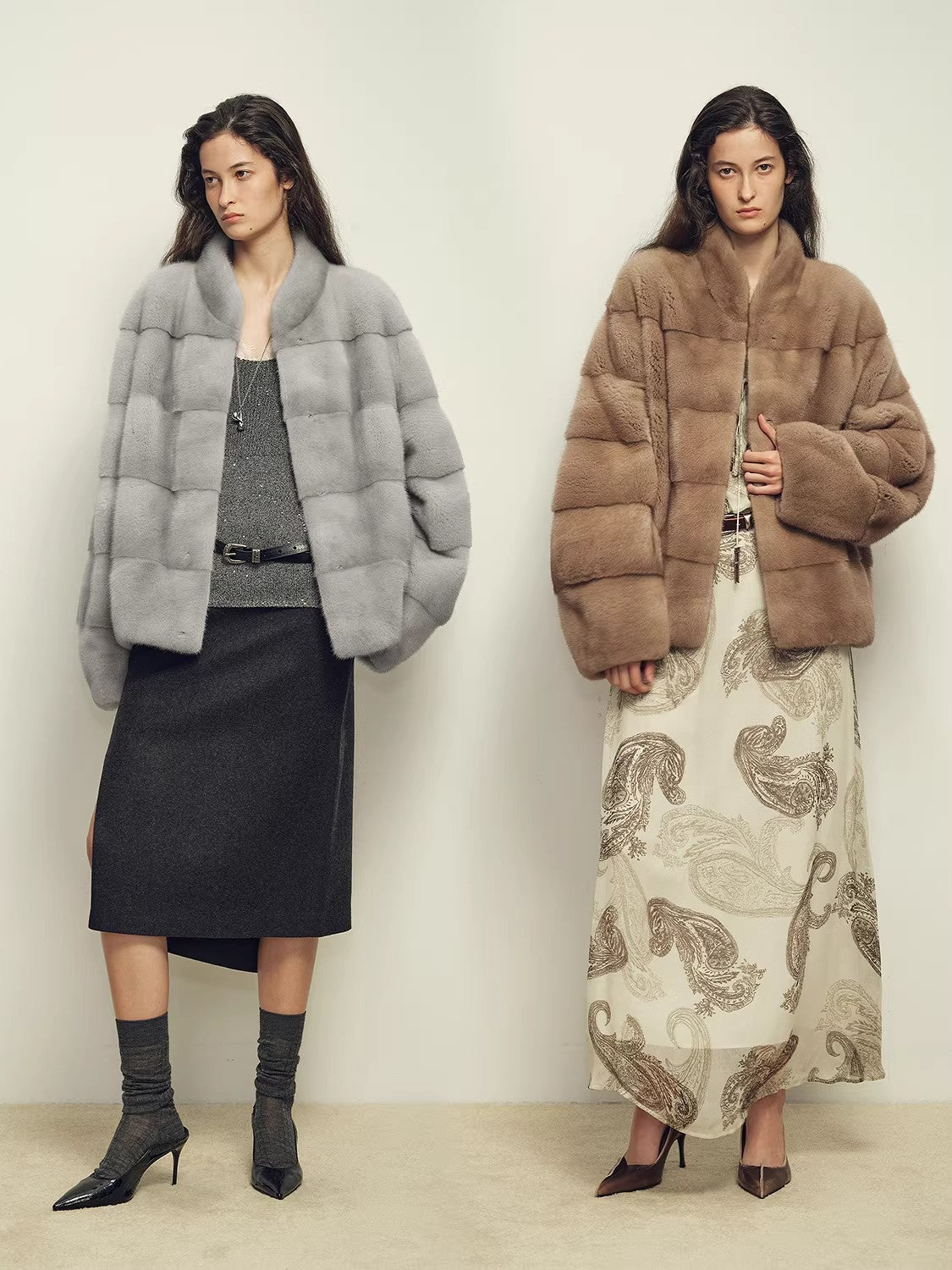 Fireladyfur Women's Purple Label Mink Coat | Horizontal Spine Tailoring | Mink Fur Outerwear“Legacy Mink”