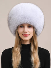 Fox fur hat warm earmuffs