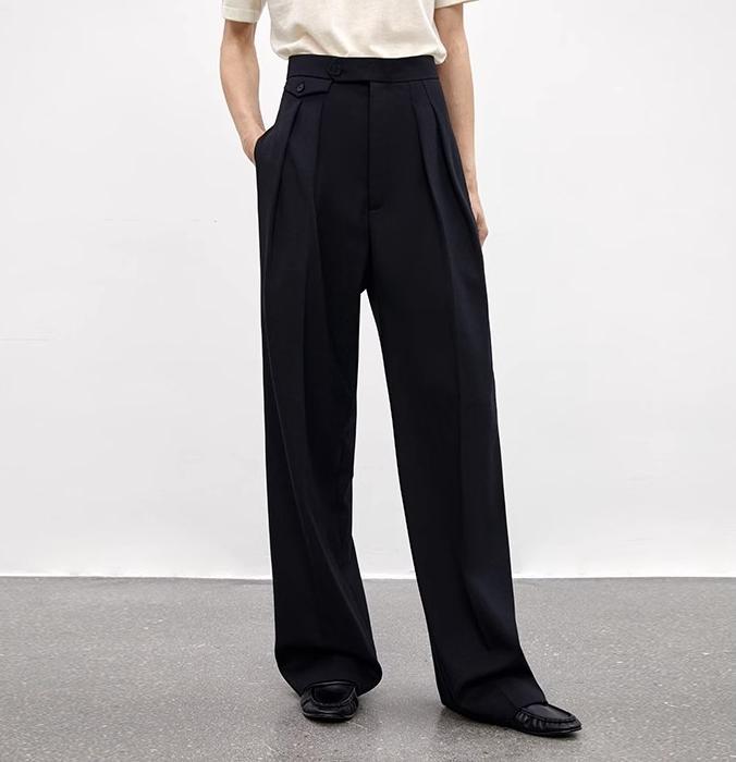 Wool Blend High-Waisted Slimming Suit Pants for Women