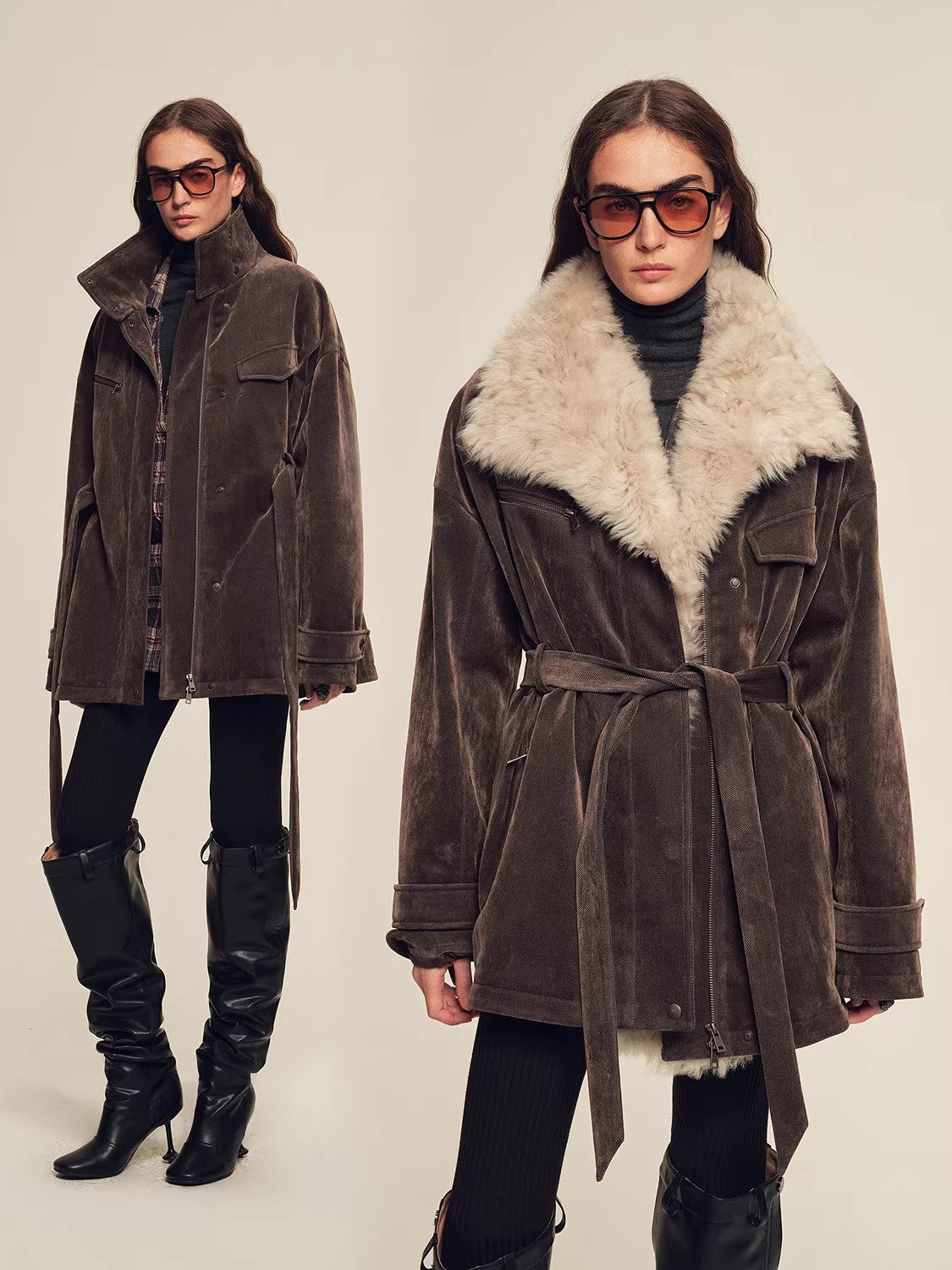 Firelady Fur Women's Goose Down Parka with Detachable Toscana Shearling Collar "Glacier Traveler"
