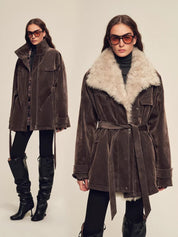 Firelady Fur Women's Goose Down Parka with Detachable Toscana Shearling Collar "Glacier Traveler"