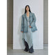 Custom-Dyed Washed Spray-Color Goat Leather Genuine Leather Blazer for Women, Vintage-Finish Leather Jacket “Nostalgic Denim”