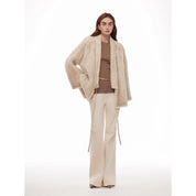 "Texture Mink" Lightweight and Warm, Handcrafted Double-sided Knitted Loose Mink Fur Coat for Women