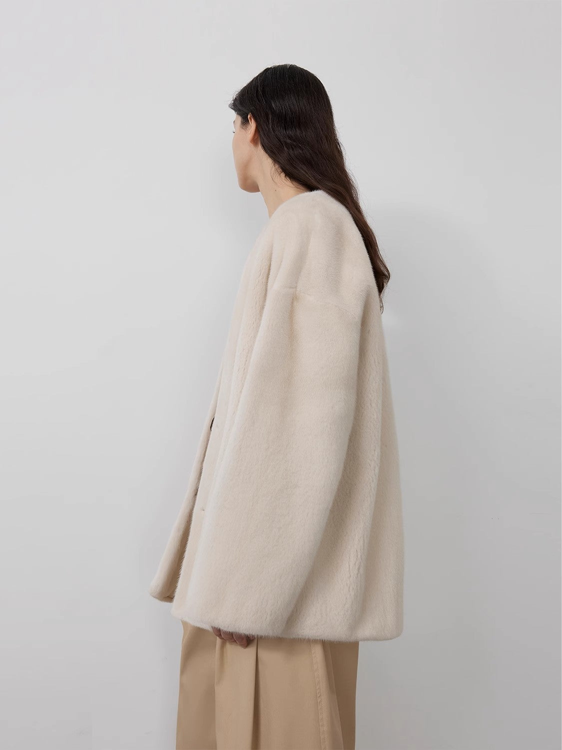 Swiss Snow Mink Velvet Fur Coat