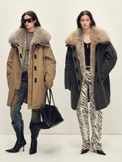 Firelady Fur Women's OVERSIZE Raccoon Fur Down Parka with Multi-Wear Design "Swan Feather Collection"