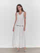 "Lake Bled" Simple and slim texture U-neck A-line slim fit vest dress