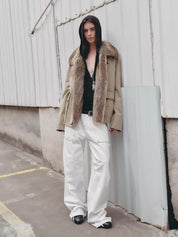 Firelady Fur Women's Goose Down Fur Parka with Detachable Raccoon Fur Hood“Hearthside Simmer”