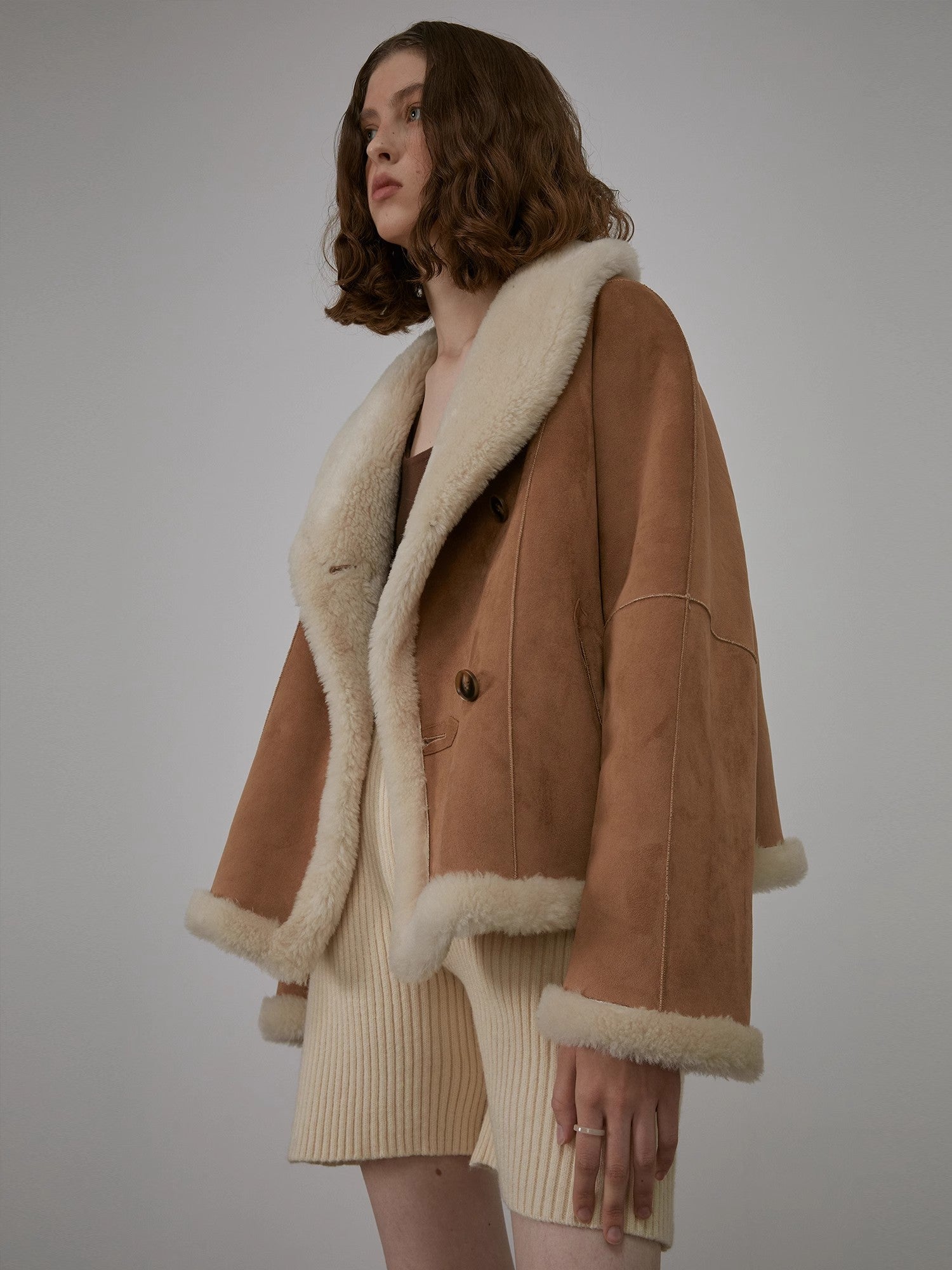 Bella Poetry Reversible Shearling Short Jacket