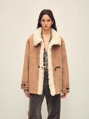 Firelady Fur Women‘s Shearling Jacket with Italian Tuscan Curly Wool Suede Collar“Glam Belle”