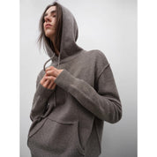 "Relaxed Encounter" Stylish Casual Sports Wool Knit Hoodie and Straight-Leg Leisure Pants Set