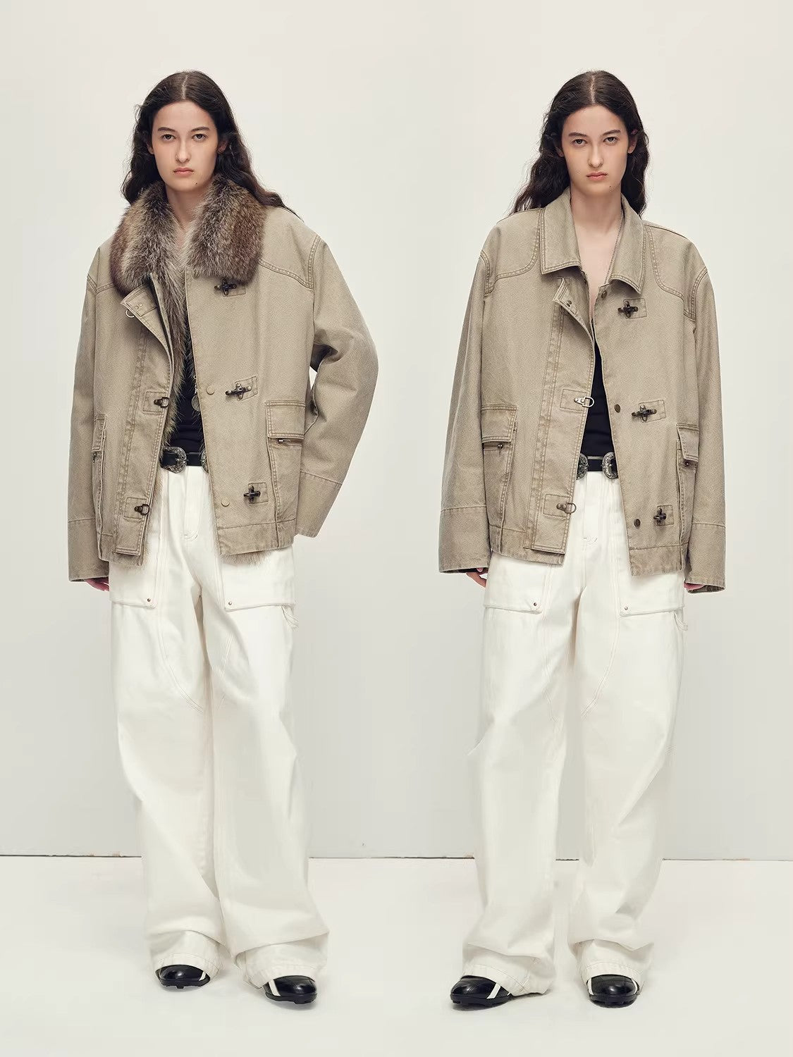 Firelady Fur Women's Goose Down Fur Parka with Detachable Raccoon Fur Hood“Hearthside Simmer”